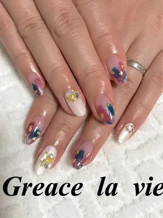 ロング カラー パーマ ヘアアレンジ キッズ ネイル マツエク・マツパ Greace la vie所属・Greace  la vieのネイルデザイン