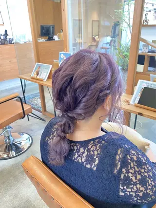 ヘアアレンジ 酸性ストレート/ブリ ーチなしWカラー河本のヘアスタイル
