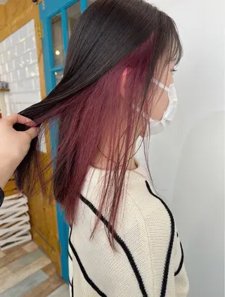 セミロング カラー KANA/ボブ/ インナーカラー/艶髪のヘアスタイル