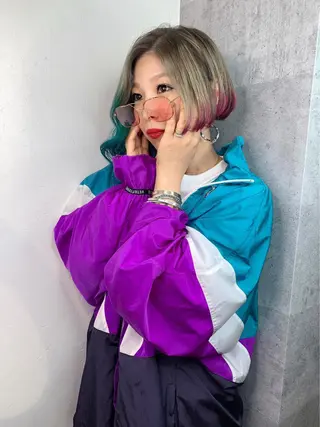 ミディアム カラー _WHITE+ 南海難波店のヘアスタイル