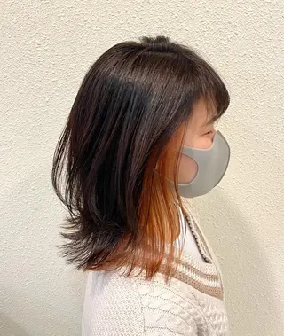 ミディアム カラー 中川 茜里のヘアスタイル
