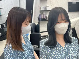 ミディアム 韓国パーマ 美容師 和田爽良のヘアスタイル