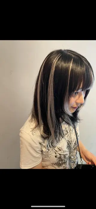 ミディアム カラー パピヨンロゼ 髪質改善/酸性のヘアスタイル