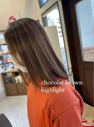 セミロング カラー コレットヘアー 田中アヤノのヘアスタイル