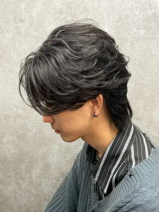 ショート パーマ メンズ メンズウルフ特化🐺 🔥長山耕大🔥のヘアスタイル