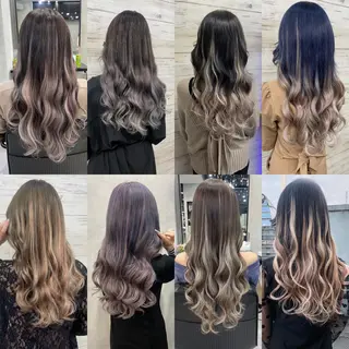 セミロング カラー ヘアアレンジ アイブロウ LAVENDIA 初音のヘアスタイル
