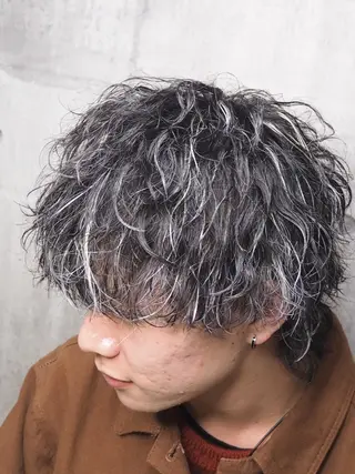 ショート カラー パーマ ヘアアレンジ メンズ メンズヘア静岡 ✂︎Ryuheiのヘアスタイル