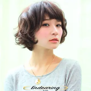 パーマ Endearing 銀座/レイヤーカットのヘアスタイル