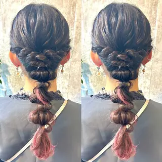 ロング ヘアアレンジ ヘアメ🎀推しカラー 🥣横浜/しほ🧸のヘアスタイル