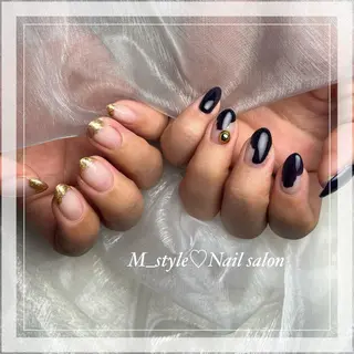 ミディアム ネイル 下妻ネイルサロン/ 持ちの良いネイルのネイルデザイン