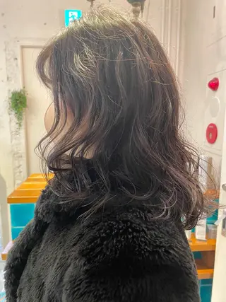 ミディアム パーマ レイヤー／似合わせ TAKUYAのヘアスタイル