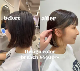 ショート 韓国レイヤー 🎀ダブルカラーのヘアスタイル