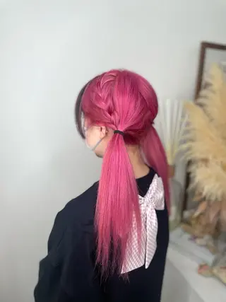 ロング カラー ヘアアレンジ kaho/推しカラー /ブリーチ/エクステのヘアスタイル