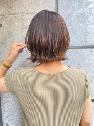 ショート カラー 癖毛救済✂️ボブ /髪質改善ストレートのヘアスタイル