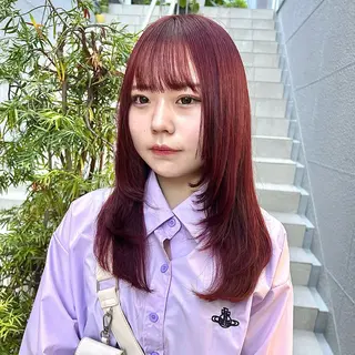 ロング カラー うる艶カラー /縮毛矯正✨レオンのヘアスタイル
