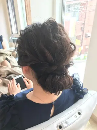 セミロング ヘアアレンジ 早朝✨ヘアセット 着付け/清水玲歌のヘアスタイル