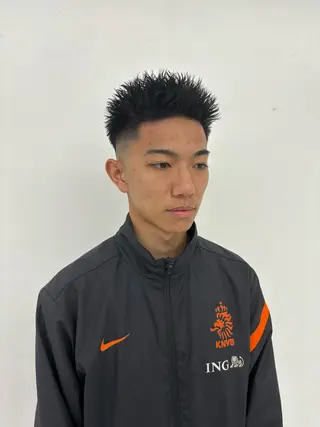 パーマ メンズ スパイキーパーマ 柏NO1 藤本葉のヘアスタイル