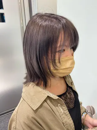 ミディアム カラー 中川 茜里のヘアスタイル