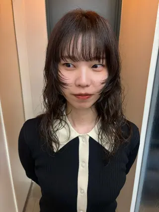 パーマ RIN パーマ/暖色カラーのヘアスタイル