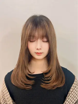 セミロング 渋谷レイヤーカット❌ 縮毛矯正専門/武田涼のヘアスタイル