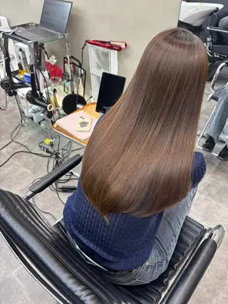 ミディアム 髪質改善ストレート/ ブリーチ／渋谷　福田のヘアスタイル