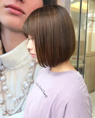 ショート パーマ 丸みショートボブ/ タッセルボブ 吉野のヘアスタイル