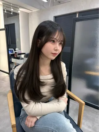 ロング 韓国風パーマ/ 菅沼 成郷のヘアスタイル