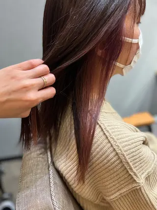 セミロング カラー パーマ ヘアアレンジ メンズ キッズ ネイル マツエク・マツパ アイブロウ 久木原 ゆりのヘアスタイル