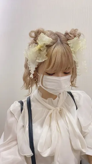セミロング カラー ヘアアレンジ naitre 🌼SHIORI🌼のマツエク・マツパデザイン