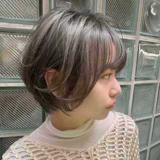 ショート カラー パーマ ヘアアレンジ 顔周りカット・相談 レイヤーも◎しずくのヘアスタイル