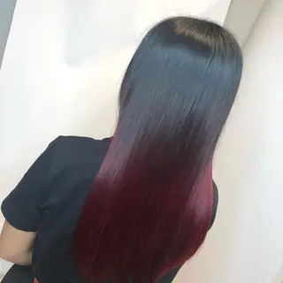 ロング ムトウセイマ/ 縮毛矯正/ブリーチのヘアスタイル