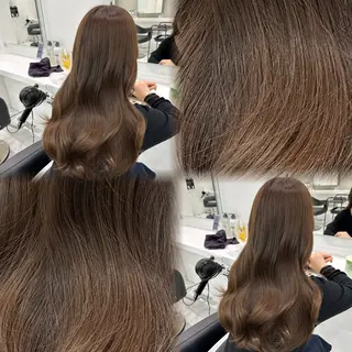 ロング カラー 流行りの透明感カラー ×縮毛矯正🤍ユウのヘアスタイル