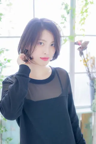 ミディアム パーマ 【白髪ぼかし 専門GBG】自由が丘のヘアスタイル