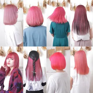セミロング カラー パーマ ヘアアレンジ アイブロウ 推し活専用 【派手髪】飯野ゆかりのヘアスタイル