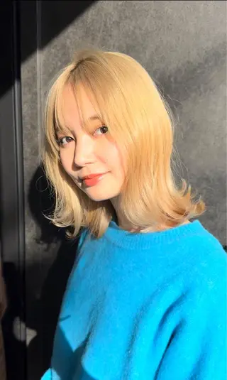 ミディアム カラー 菊池 幹のヘアスタイル