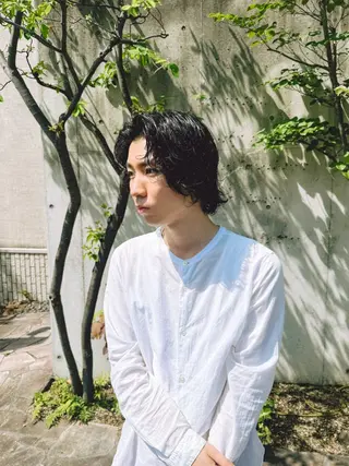 ミディアム パーマ メンズ 飛田 優のヘアスタイル