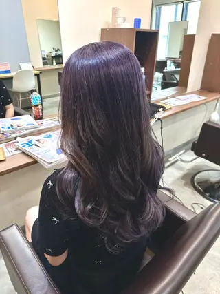 セミロング カラー 縮毛矯正+モテカラー 🎀✨MIHOのヘアスタイル