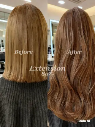 ロング 艶カラー/エクステ/ 藤原リックのヘアスタイル