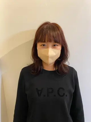 ミディアム カラー 田口 樹理のヘアスタイル