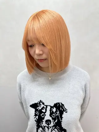 ショート カラー ハイトーン/ ブリーチ/縮毛矯正のヘアスタイル