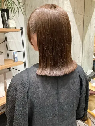 ミディアム ✨色持ちの良い艶 カラー✨蟹江真世のヘアスタイル