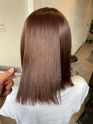 ミディアム カラー 👑髪質改善カラー 中垣斗希のヘアスタイル