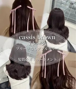 カラー 🤍ブリーチなし ブラウンhimi🤍のヘアスタイル