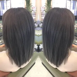 セミロング カラー 青木 茂樹⭐️ 透明感カラーのヘアスタイル