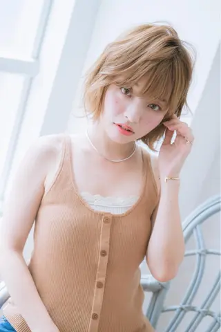 ミディアム カラー パーマ ヘアアレンジ 【白髪ぼかし 専門GBG】自由が丘のヘアスタイル
