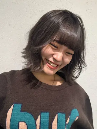 ミディアム カラー 縮毛矯正/エクステ /艶カラー/ヘアメのヘアスタイル