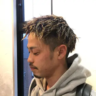 ショート パーマ メンズ ベイリコルド　アトリ 店長　宮城一真のヘアスタイル