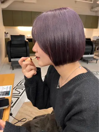 ショート カラー パーマ/縮毛矯正 /韓国風/佐藤里咲のヘアスタイル