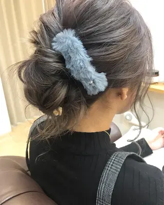 セミロング ヘアアレンジ クニモトハルナ ボブ/柔らかカラーのヘアスタイル