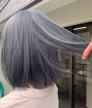 ミディアム カラー パーマ ヘアアレンジ メンズ キッズ ネイル マツエク・マツパ 切りっぱなしヘアボブ ミディアムヘアRYOのヘアスタイル